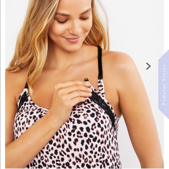 Jessica Simpson Leopard Nursing Pajama Set S - Picture 4 of 4